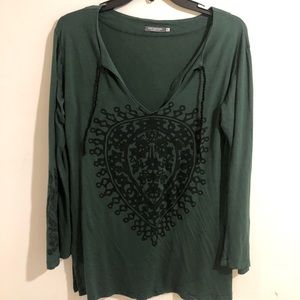 size XL earth bound green tunic shirt